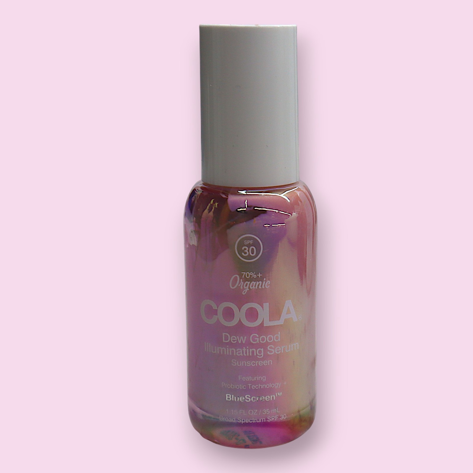 COOLA Dew Good Illuminating Serum Sunscreen Probiotic Technology SPF 30