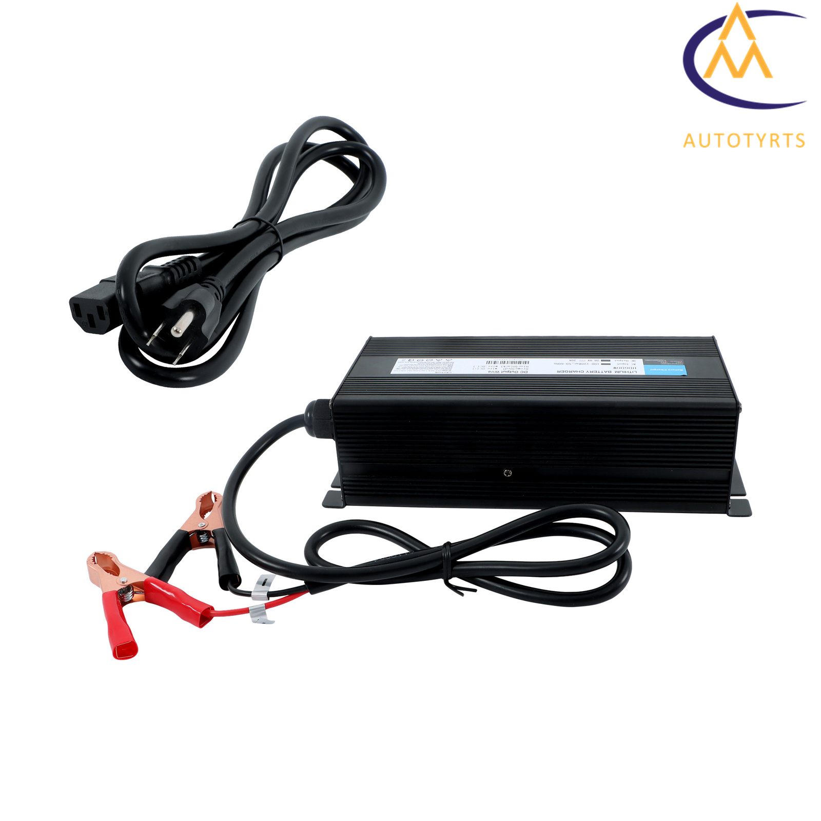 For RVs Commercial Vehicles Boat LiFePO4 Lithium Battery Charger Black 24V 20A