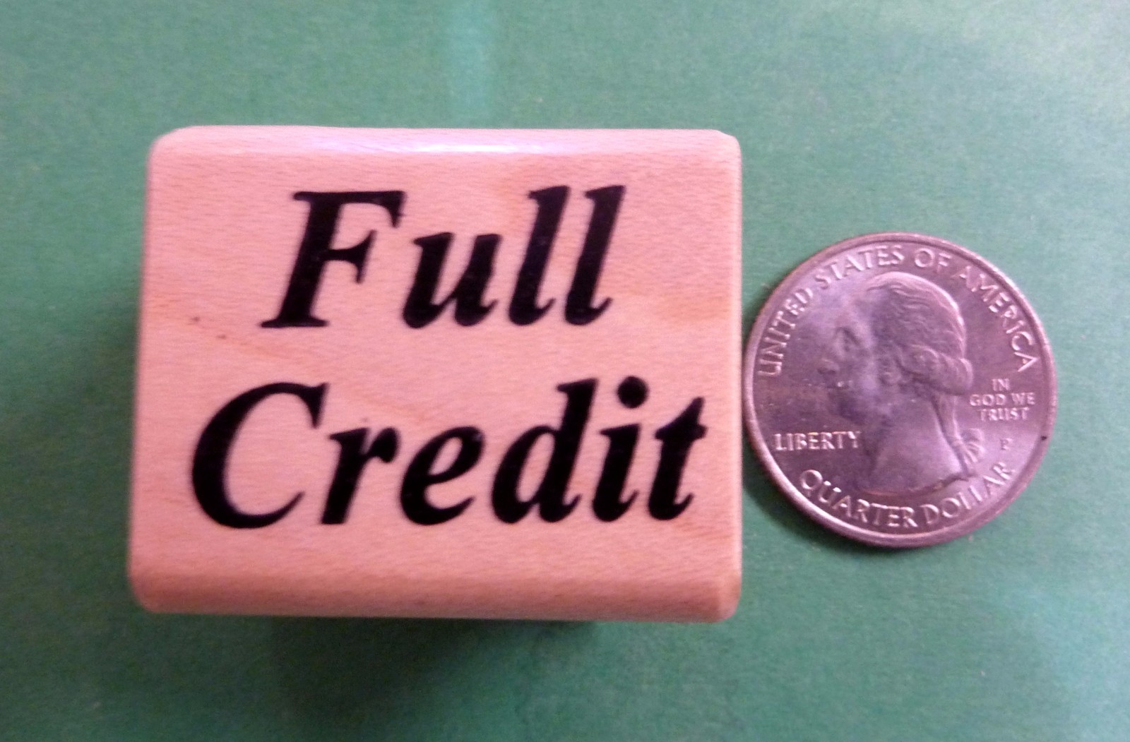 Full Credit, Teacher's Wood Mounted Rubber Stamp