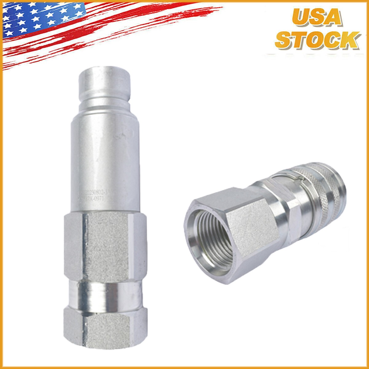 Male & Female Flat Face Coupler Kit For Bobcat Loader Excavator 7246777 7246790