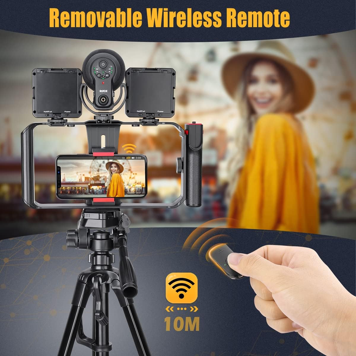 Estabilizador smartphone soporte tripode video control remoto celular android