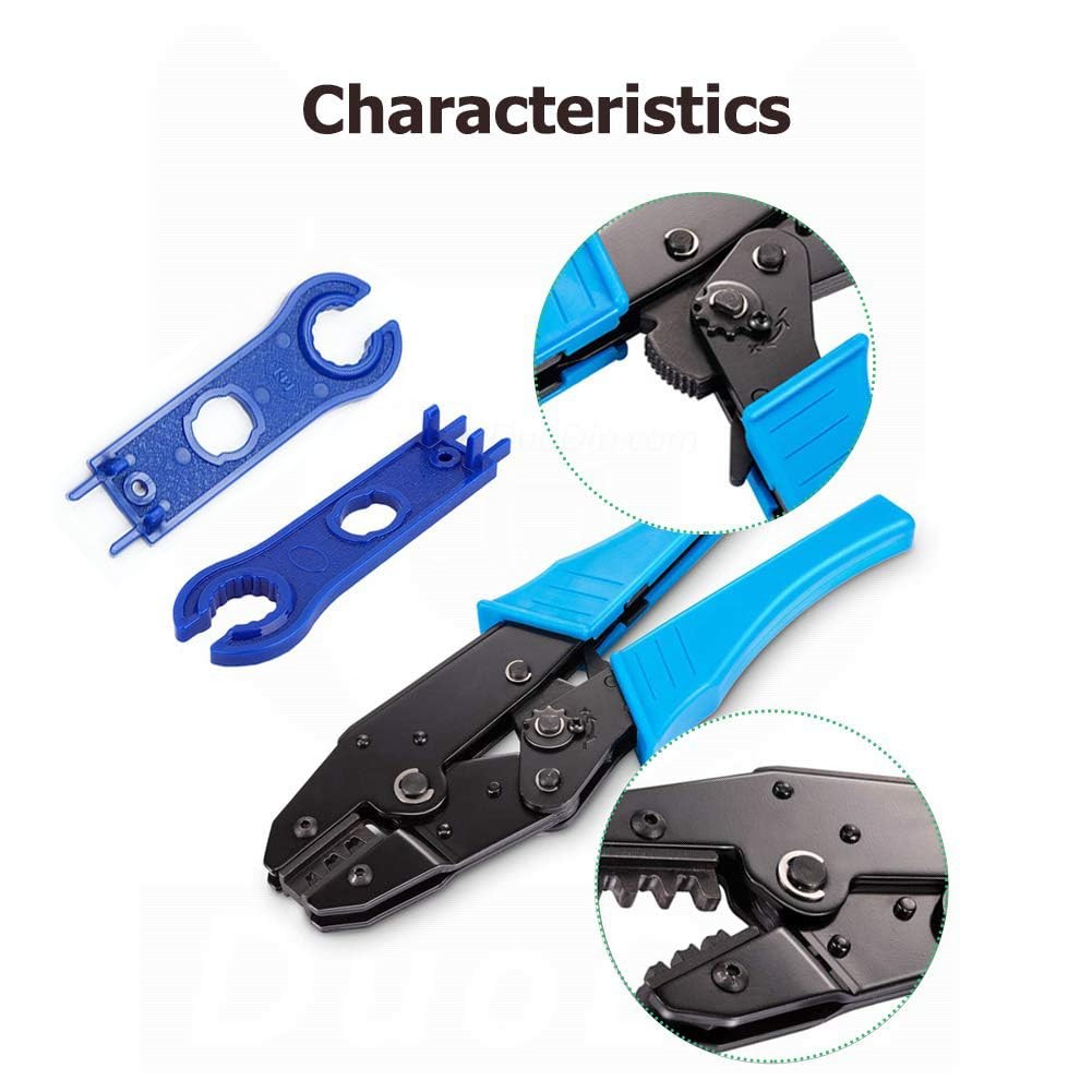 Solar Panel Crimping Tool,Crimping Tool Kit with 10PCS Connectors and 2PCS Sp...