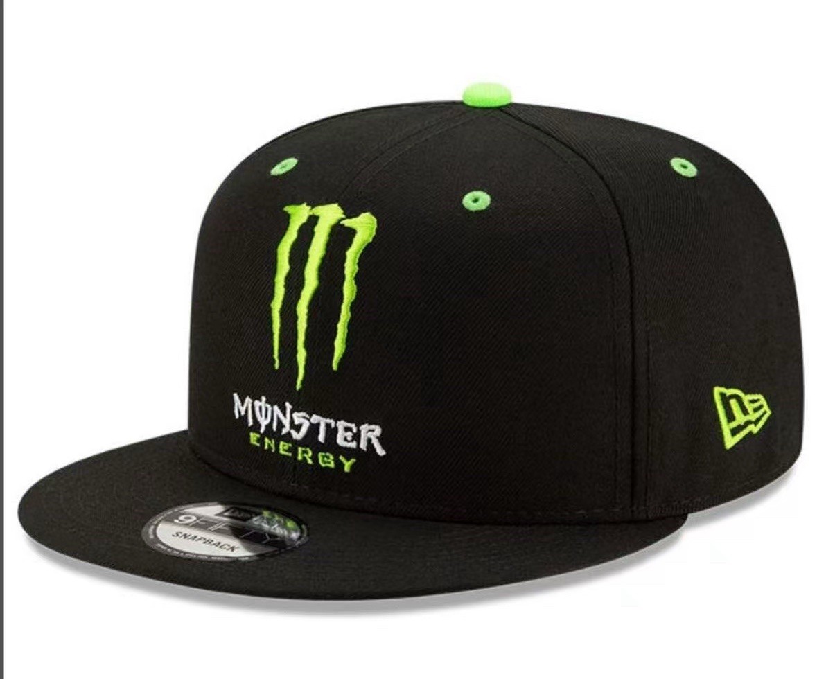 Monster Energy Men's Casual Embroidered Adjustable Flat Brim Baseball Cap Hat