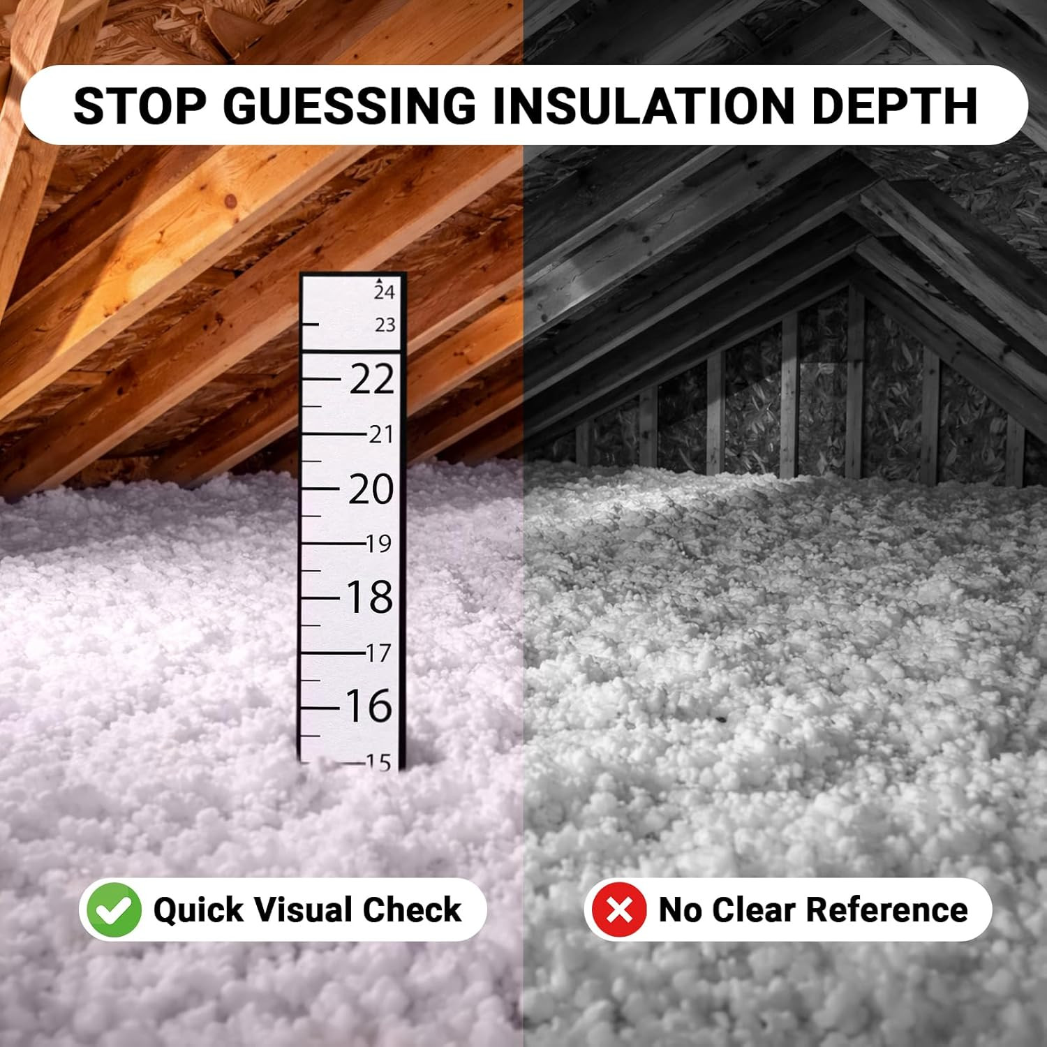 Aimee’S Workshop Attic Anchor - Insulation Ruler Depth Markers for Blown-In Insu