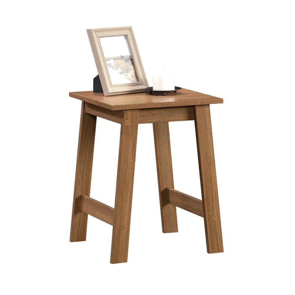 Small Square Wood Side Table in Walnut Finish