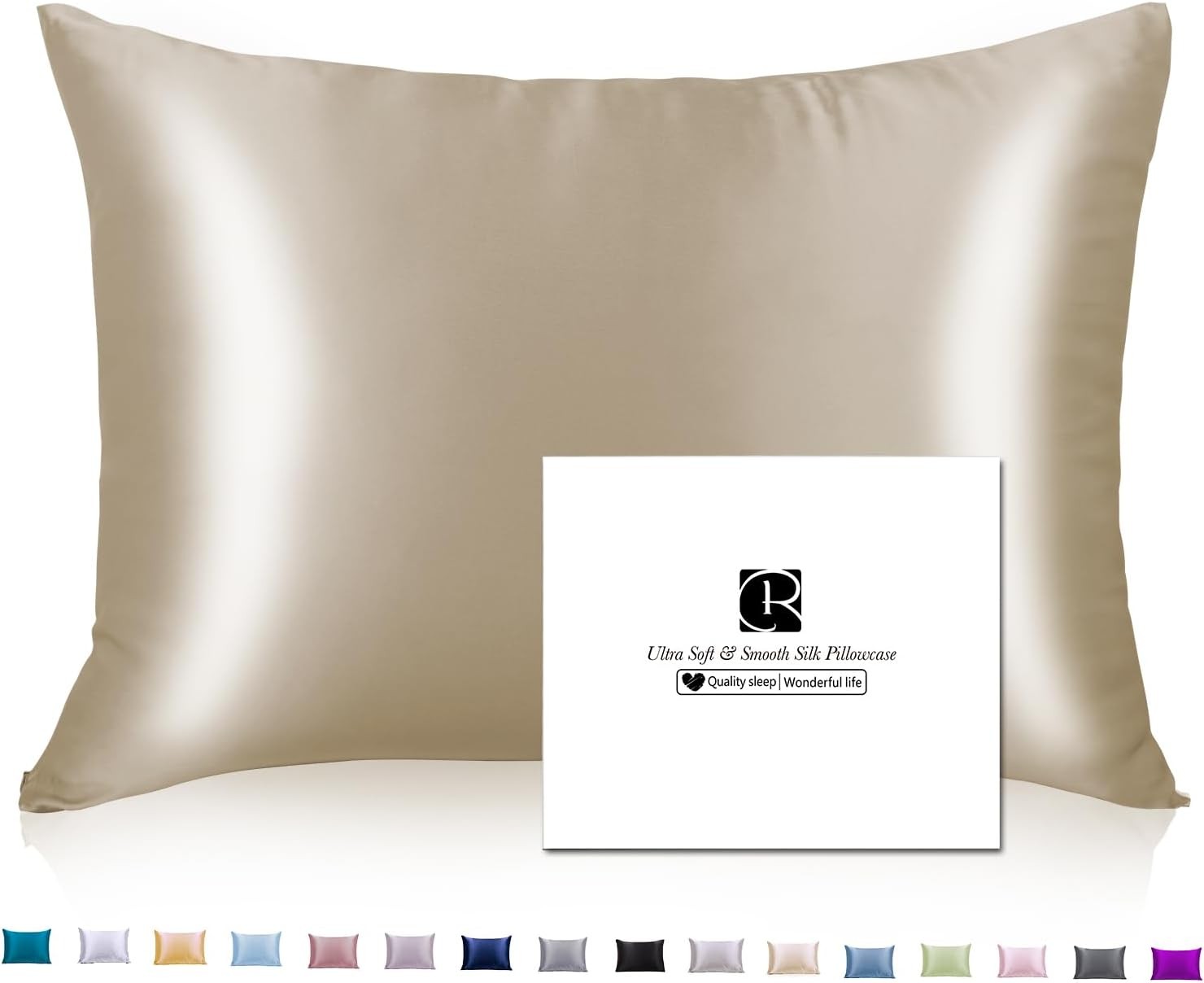 Silk Pillow Cases with Zipper,21momme Mulberry Silk Pillowcase Cool Pillow Cover