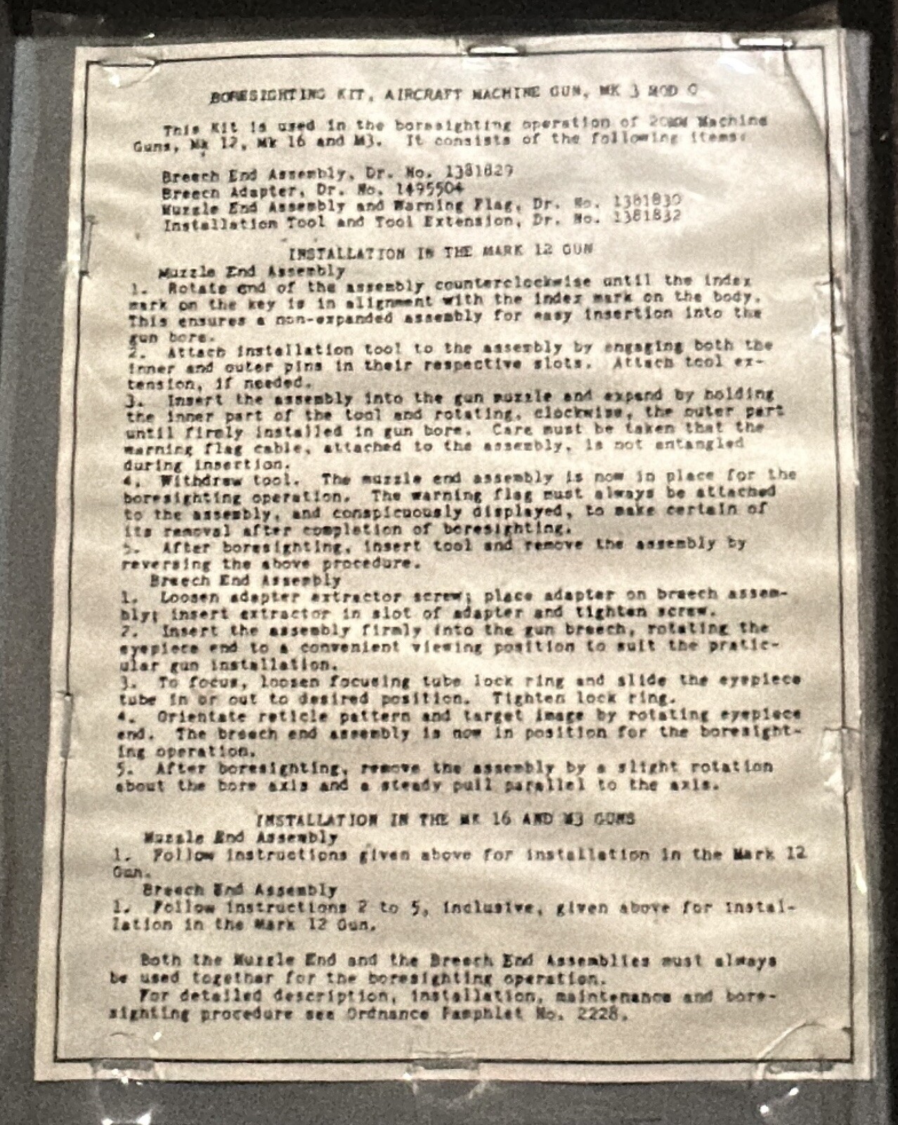 GREAT! 1950’s U.S. NAVY Aircraft Bore Sighting Kit Mark 3 Mod 0