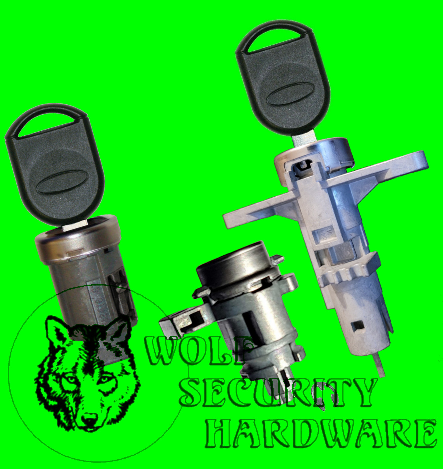 Mustang 2005-2014 Ignition & Left Door & Rear Key Lock Cylinder Set 2 PATS Keys