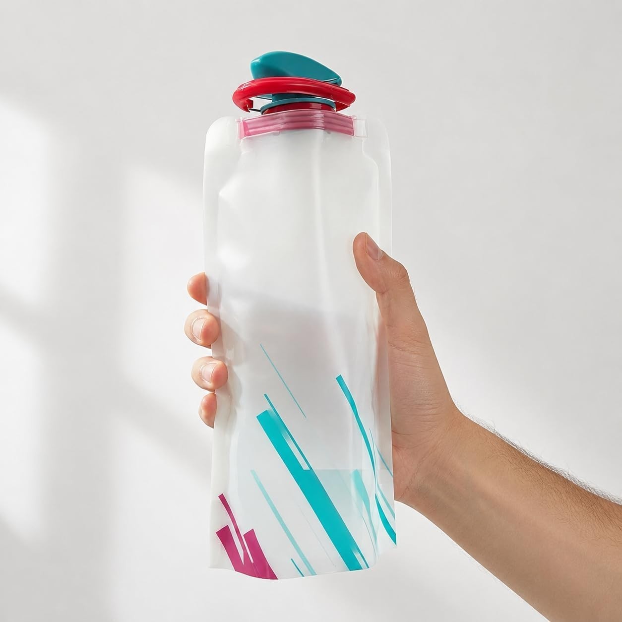 Durable & Convenient Foldable White-Red Hydration Bladder for Active Lifestyles