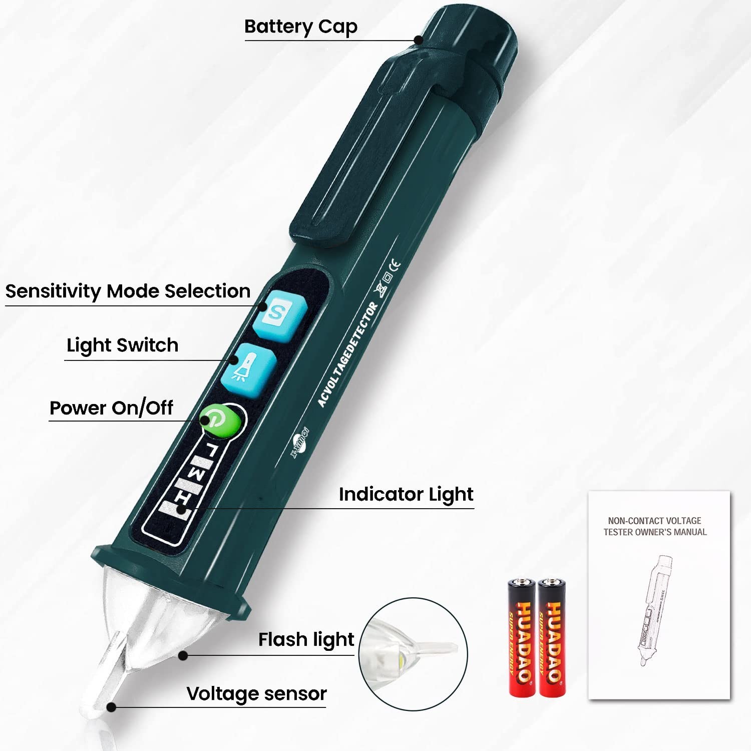 Voltage Tester, Non-Contact Voltage Detector, Dual Range Electrical Tester, 1...