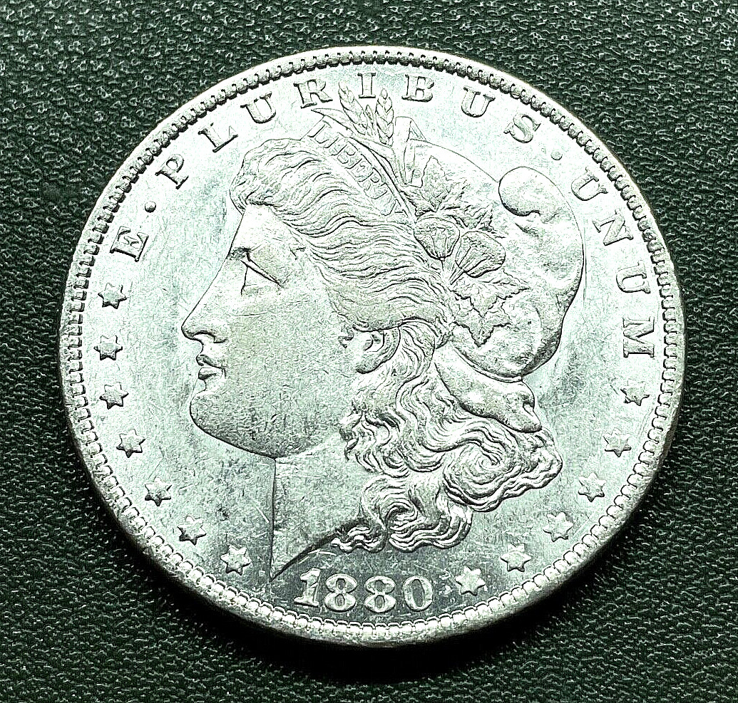 1880 MICRO "O" Morgan Silver Dollar, BRILLIANT UNC-FREE SHIPPING - M-039