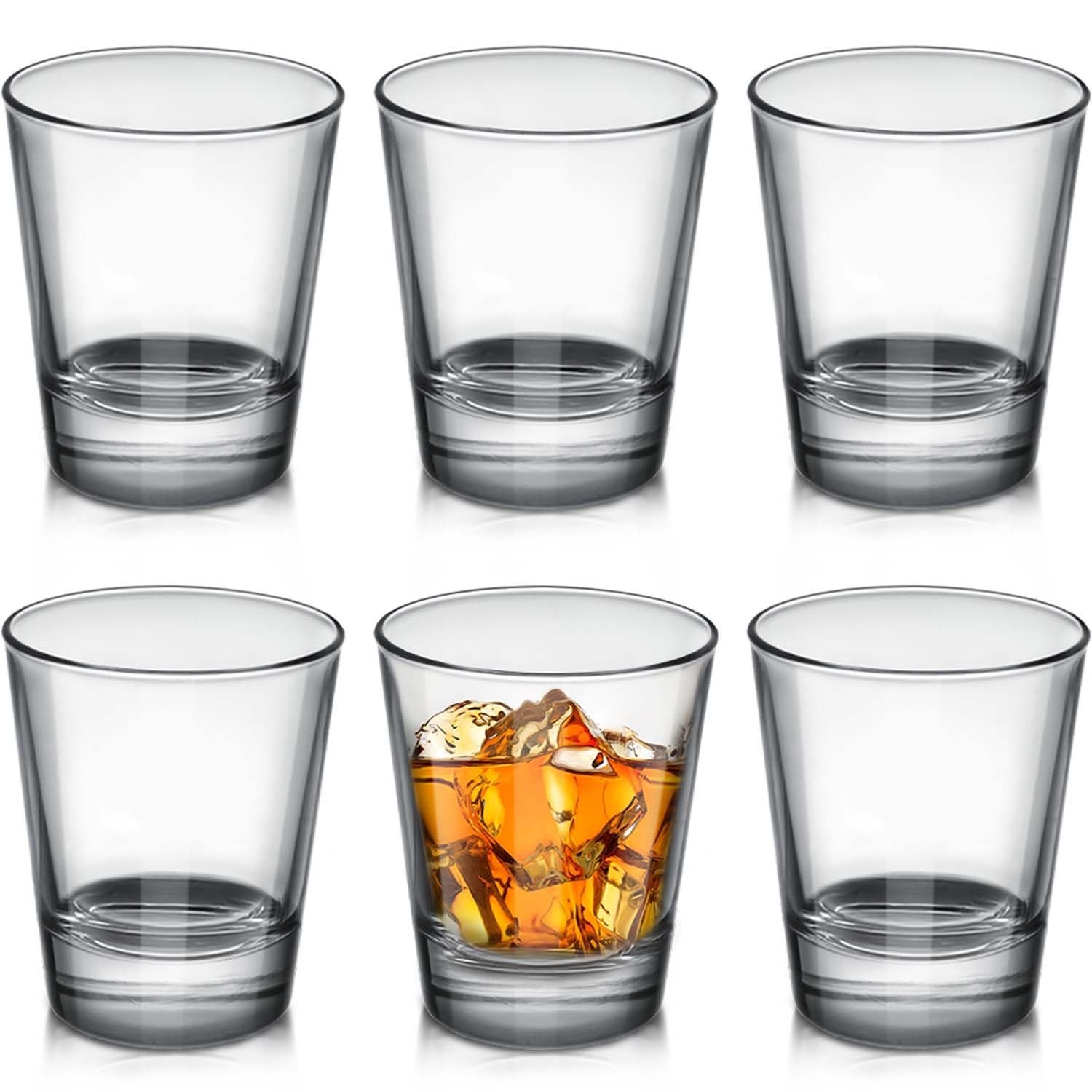 6 Pack 1.5oz Clear Shot Glasses Cups Set with Heavy Base for Bar Restaurants