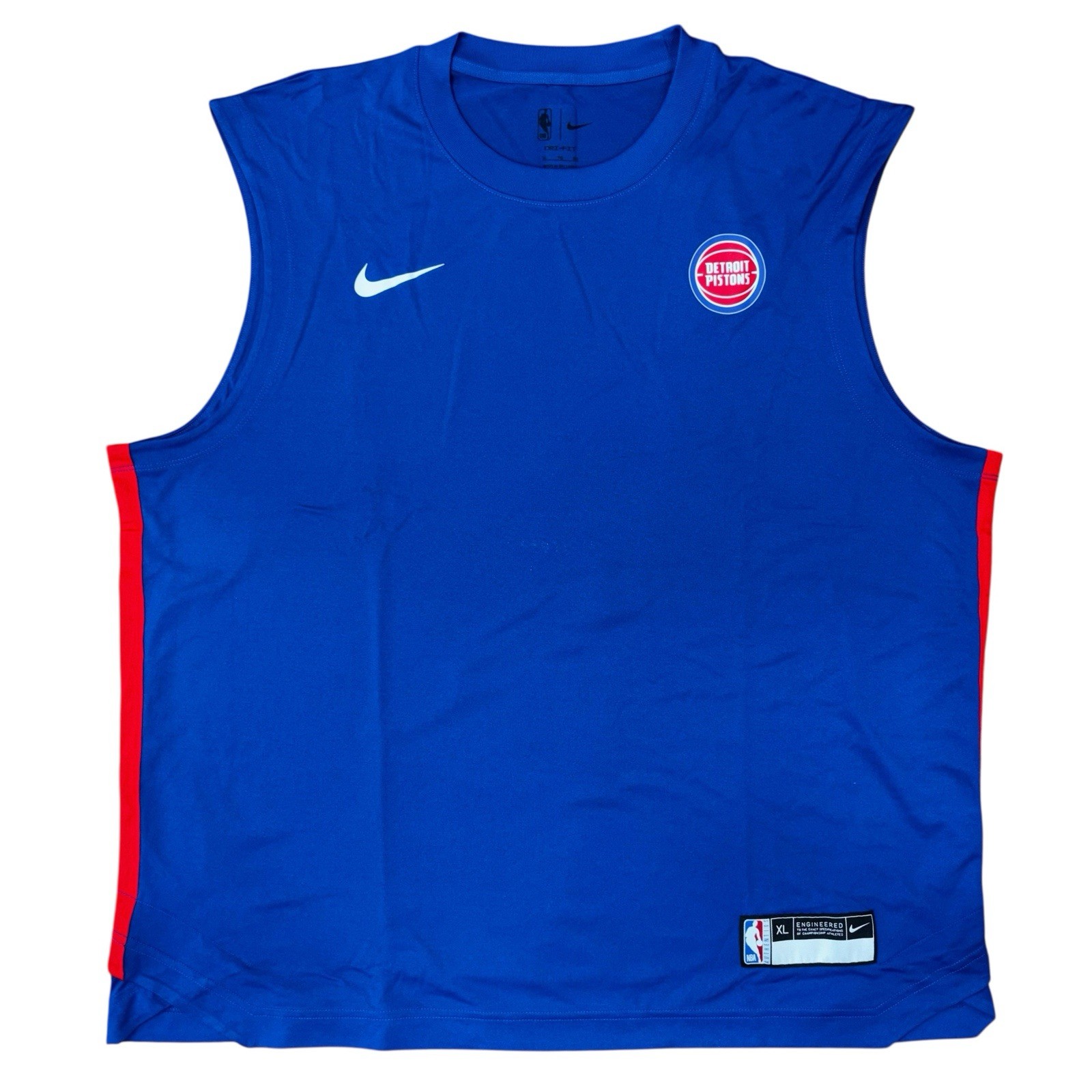 Nike Detroit Pistons Sleeveless Practice Warmup Shirt PE, Size XL FB5804-495