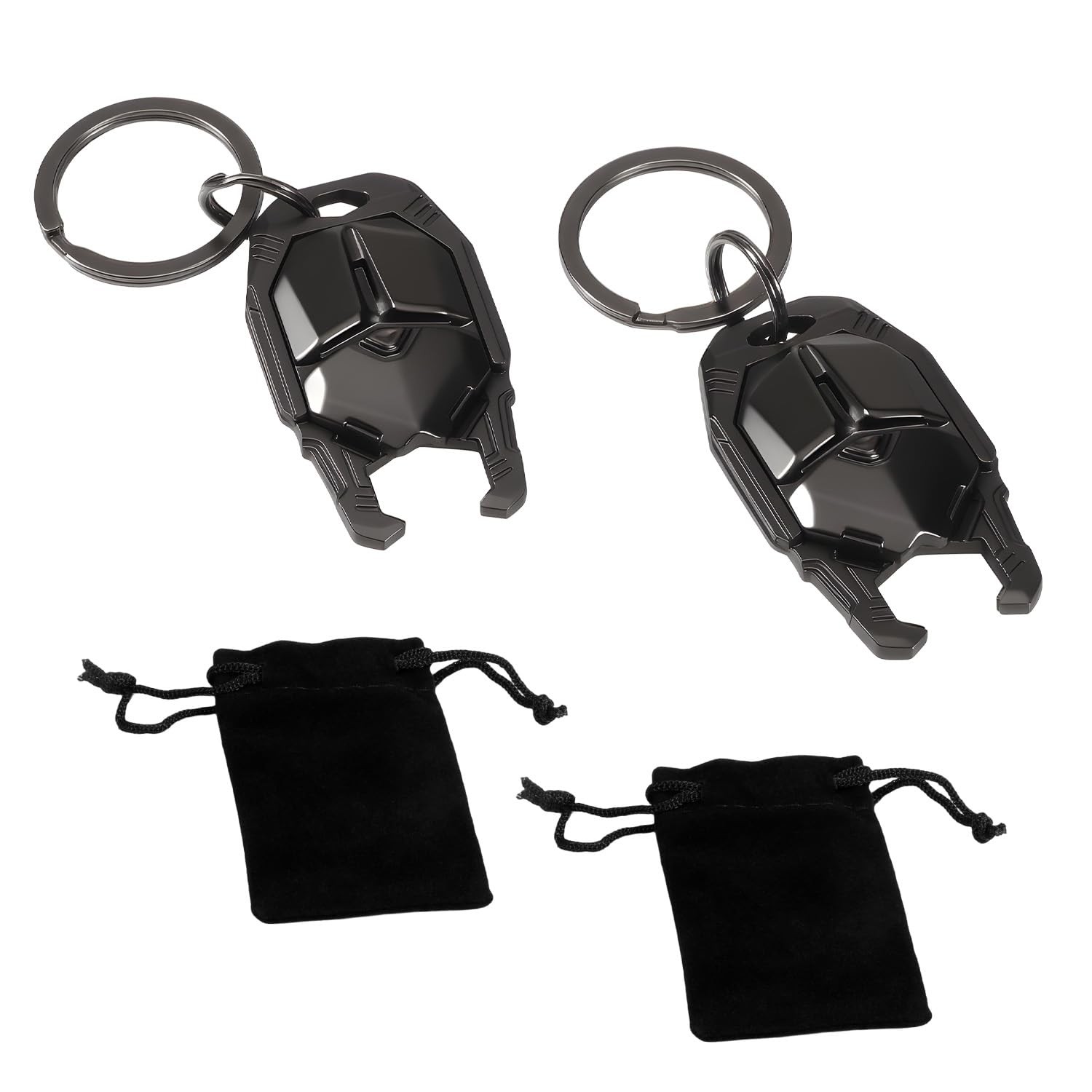 Dargoose 2-Pack Metal Fidget Slider & Bottle Opener Set Normal, Gunmetal Gray