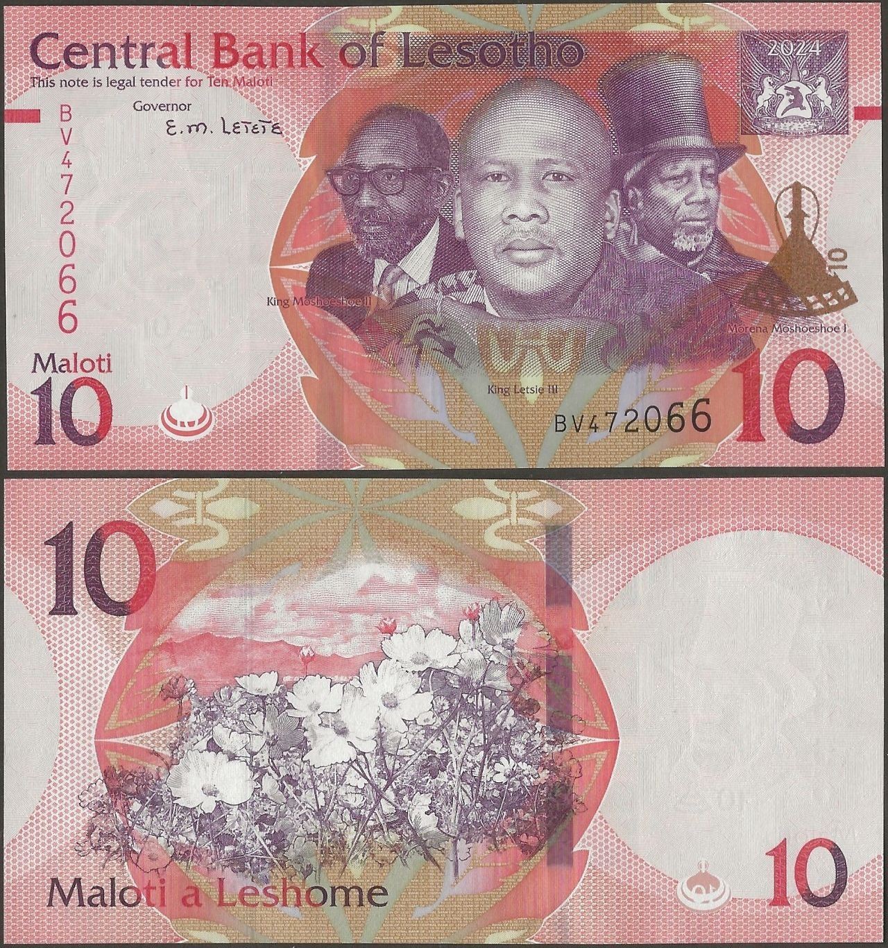LESOTHO P26b B227b 10 MALOTI 2024@ EBS