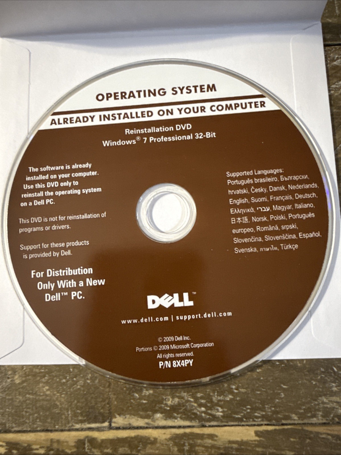 Dell Operating System Windows 7 Professional Software PC Cd Rom