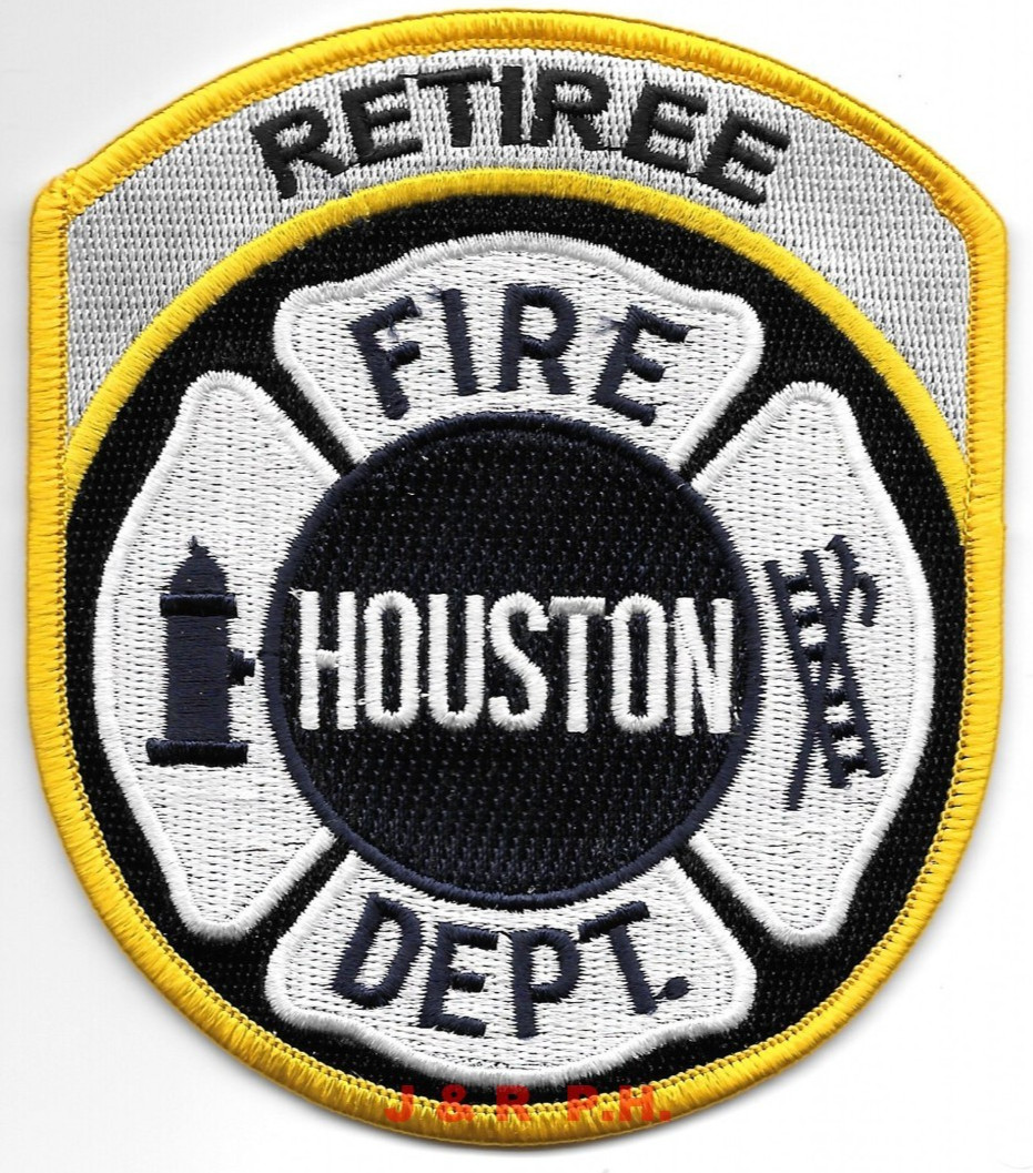 Houston Retiree Fire Dept., Texas (3.75" x 4.5" size) fire patch