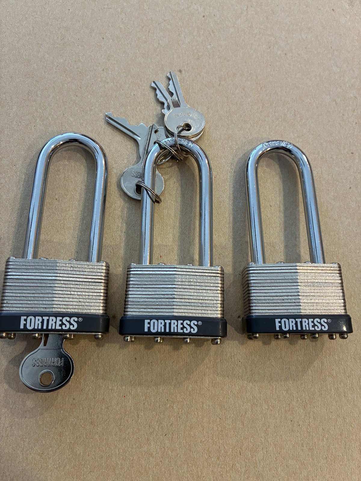 Brand New Fortress Keyed Padlock Extended Shackle Lock  SET OF 5