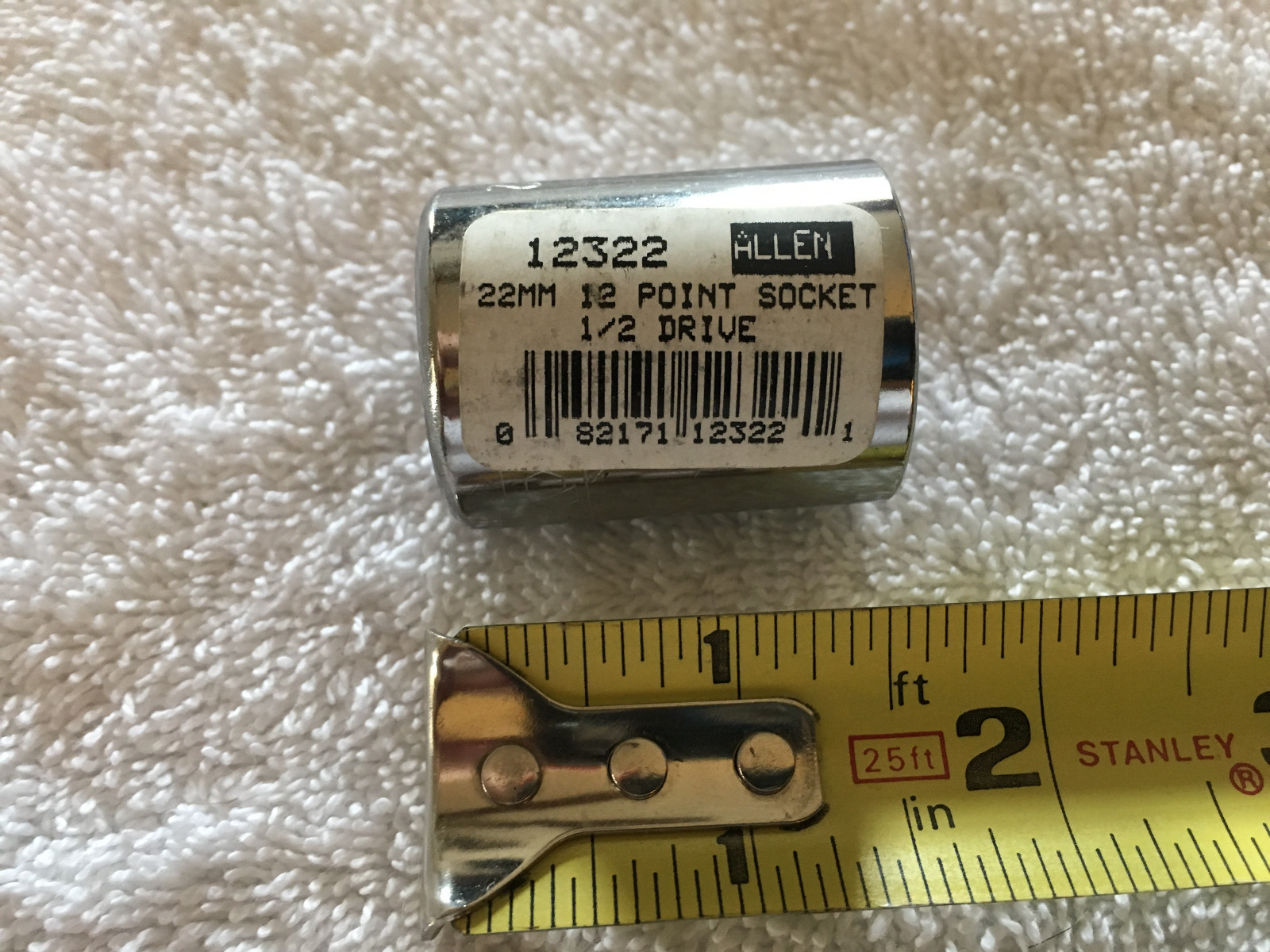 Allen 22mm 12 Point Socket 1/2 Drive 12322 - New