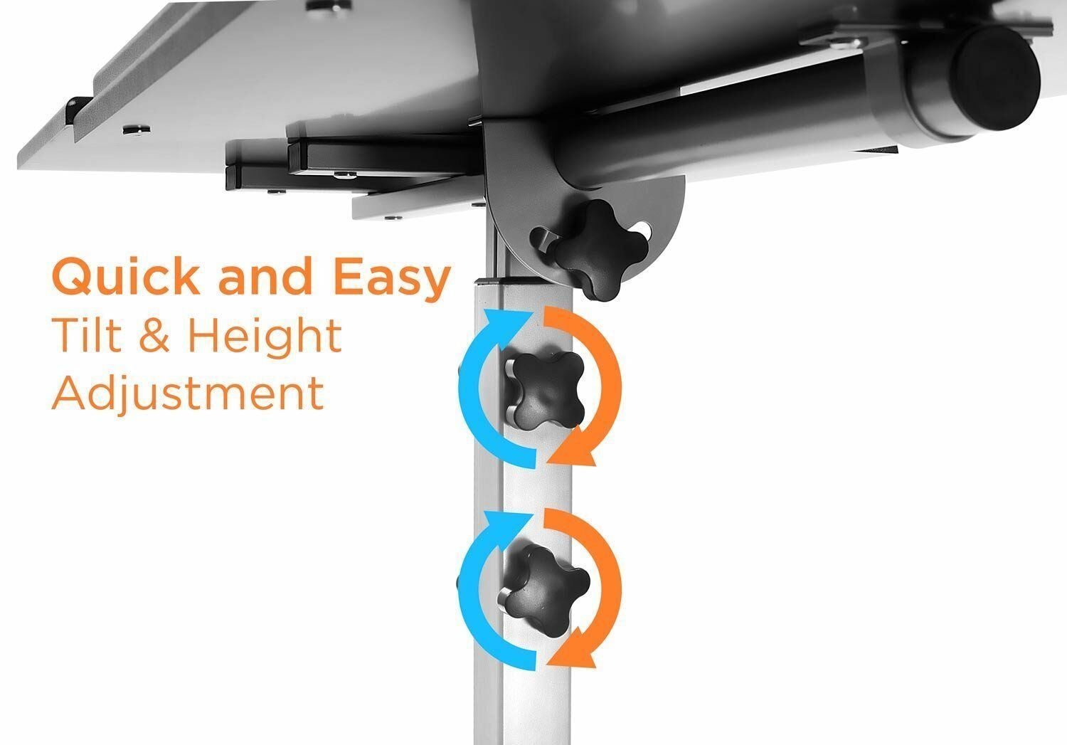 Mount-It! Rolling Laptop Tray and Projector Cart | Height Adjustable Presentatio