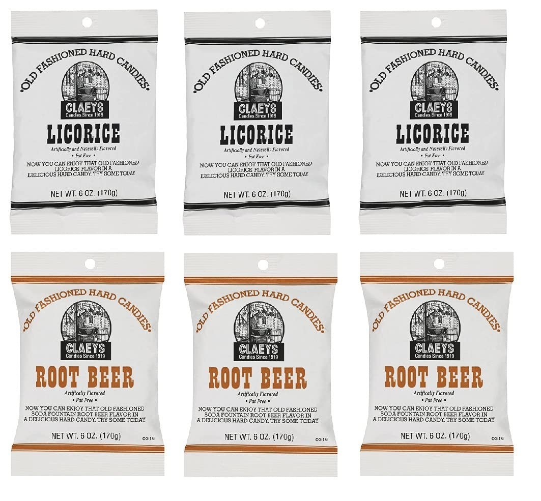 Hard Candy Variety Pack 6 oz Licorice Root Beer Old Fashioned Assorted 6 Pack