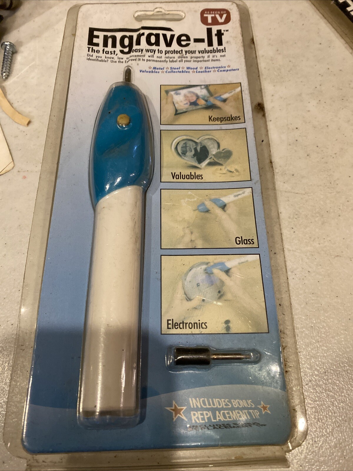 Engrave-It As Seen On TV Stencil Tool Pen Comes With Bonus Replacement Tip NEW S