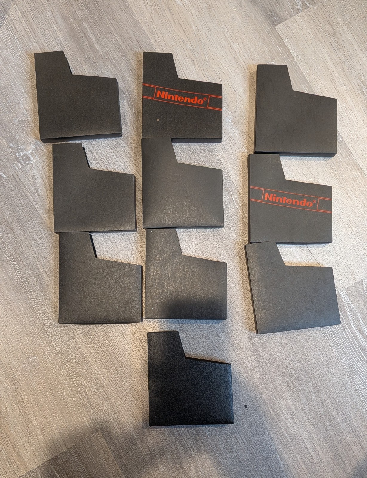 Nintendo NES Game Cartridge Sleeves Lot Of 10 Black Original Dust Covers