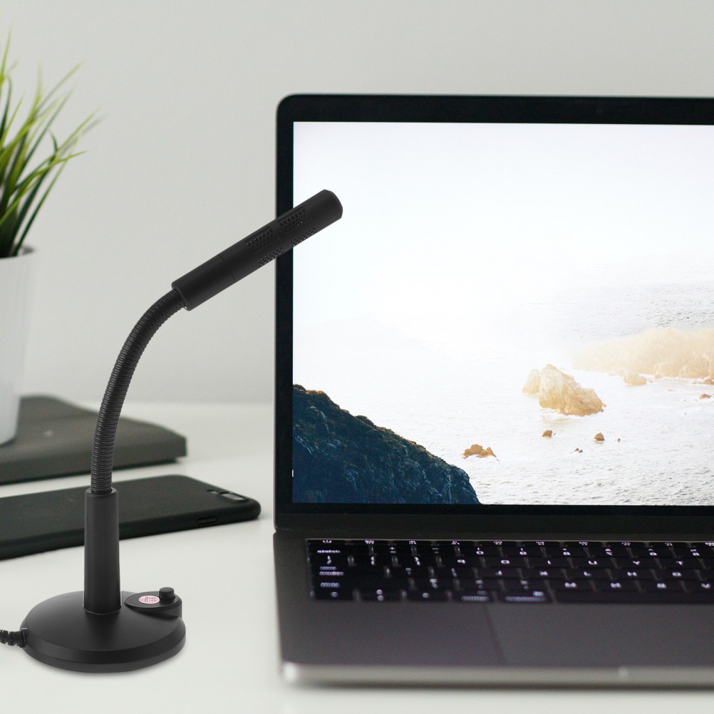 Reusable Black Plastic Tabletop Microphone for Live Streaming and Gaming