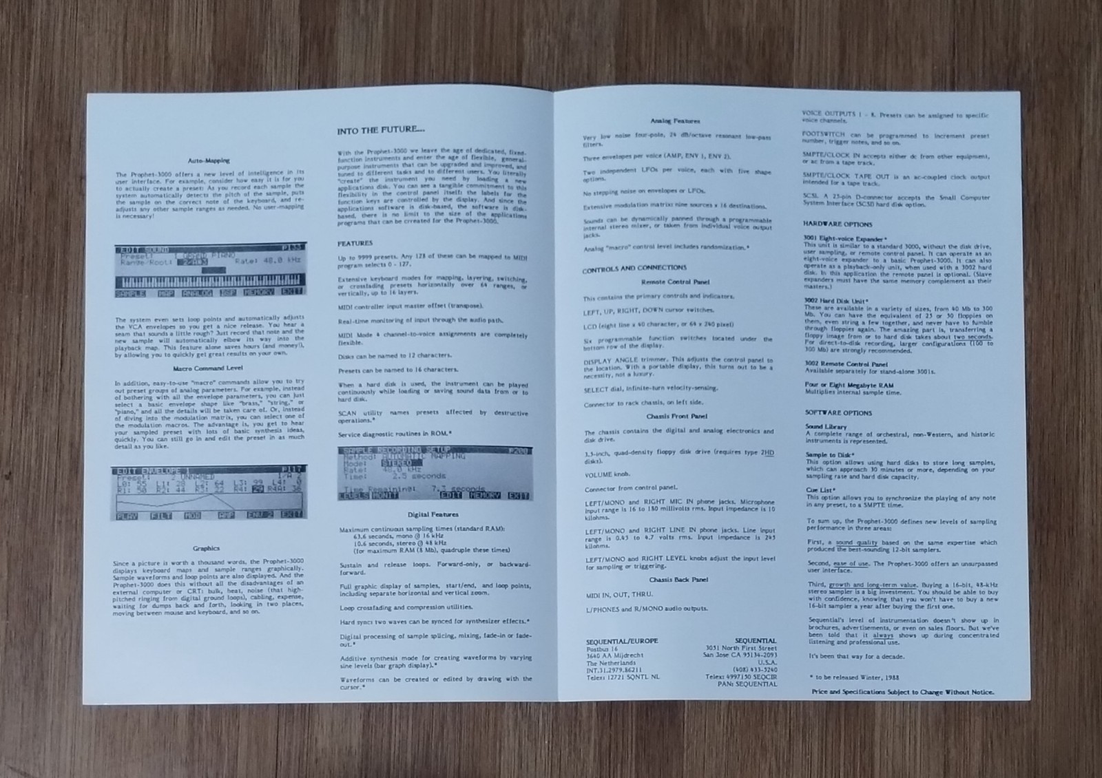 *RARE *ORIG Sequential PROPHET 3000 16bit ANALOG FILTER SAMPLER Brochure Catalog
