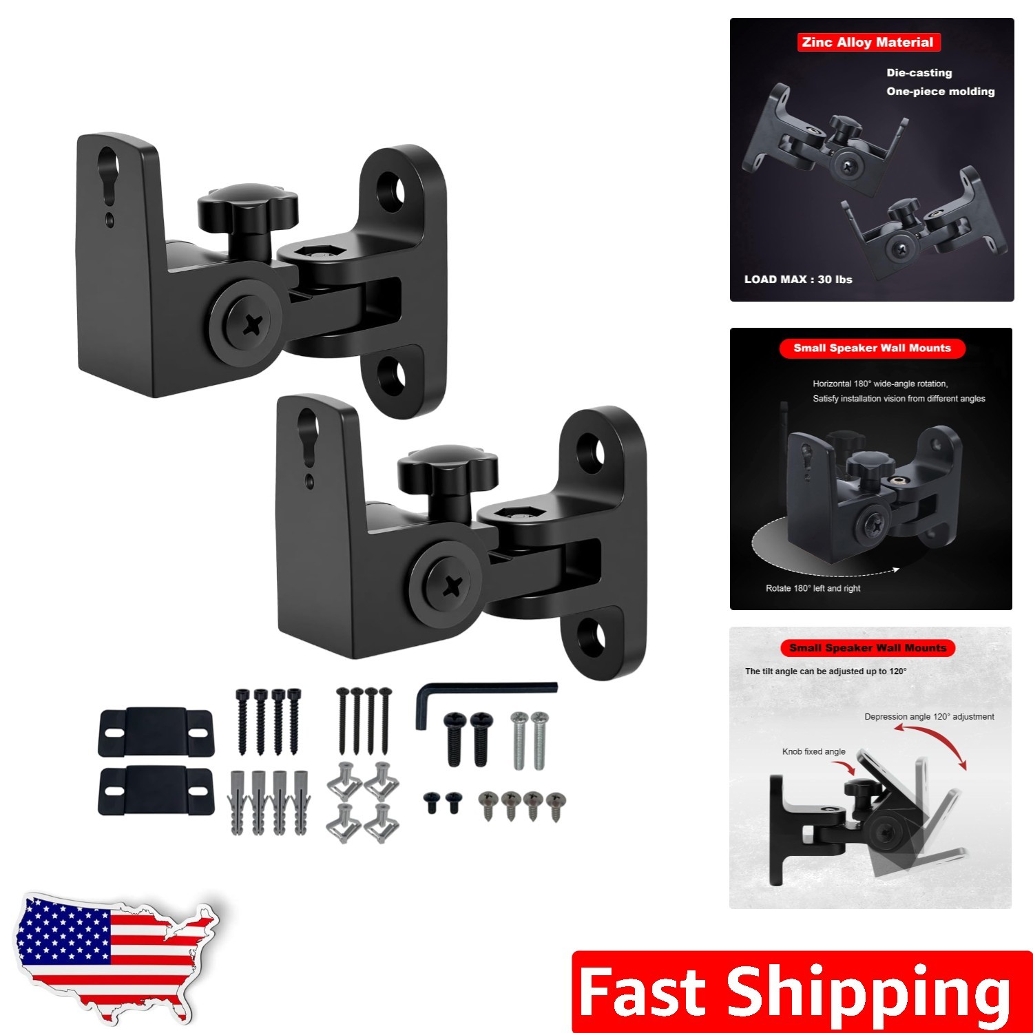 Heavy-Duty Speaker Wall Mount for KEF LSX II Speakers Mount Wall Bracket - Sp...