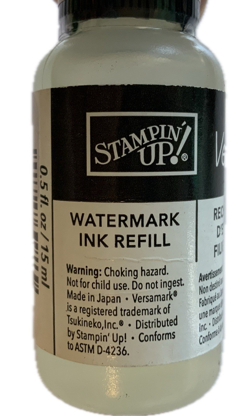 Stampin Up VERSAMARK Watermark Ink Refill 0.5oz Clear Versa Mark Reinker