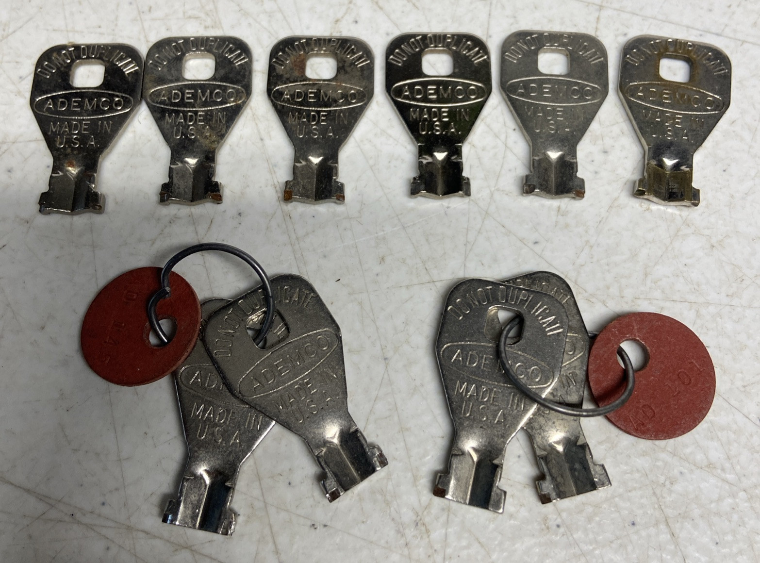 Ademco Keyswitch Key Formed Key Security USA Made Lot Of 10 Keys (READ)