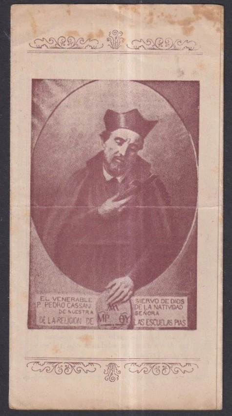 Holy card antique del Venerable P. Pedro santino image pieuses estampa