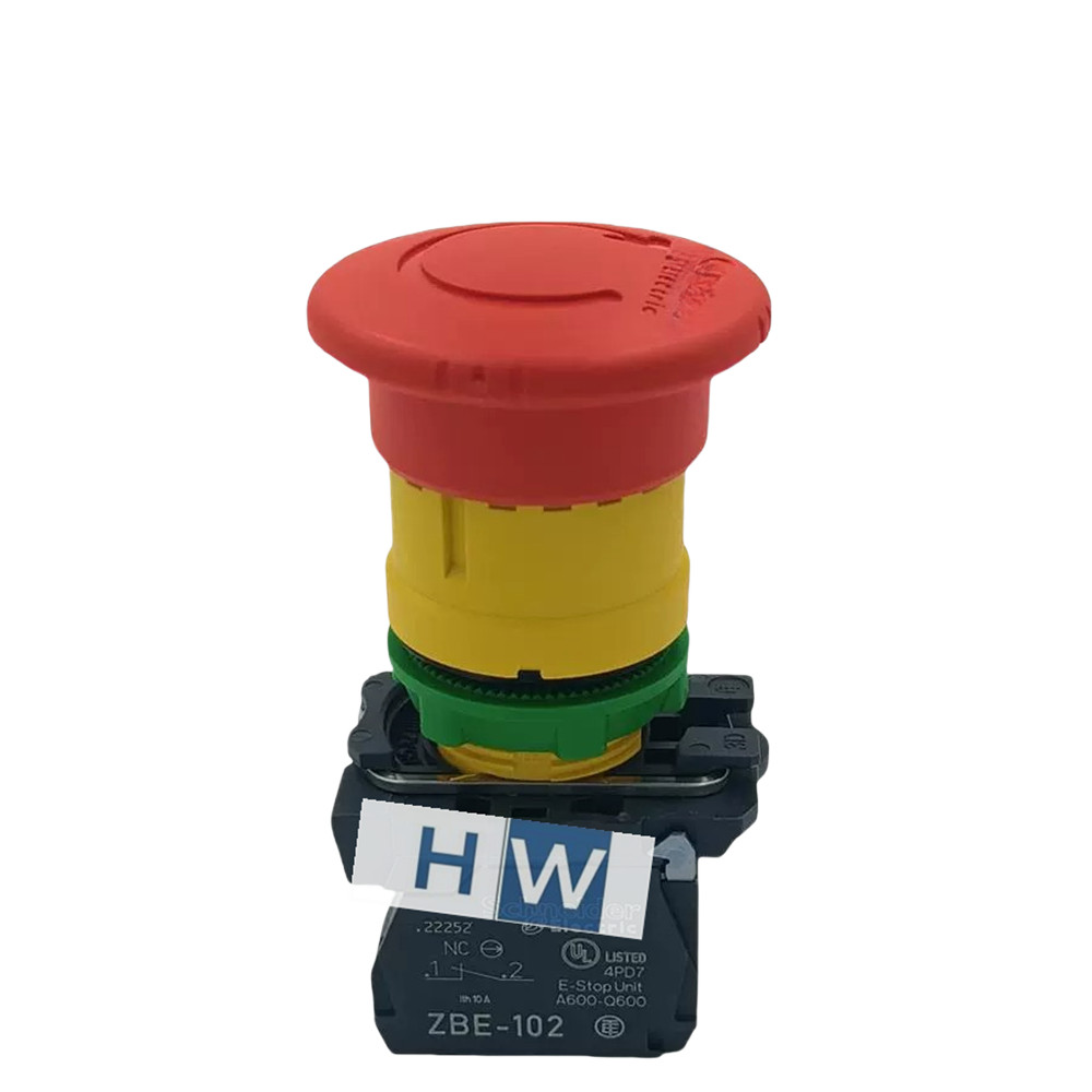 1/Piece Red Key Reset Emergency Stop Button Switch XB5AS9446 XB5-AS9446 1NO+2NC