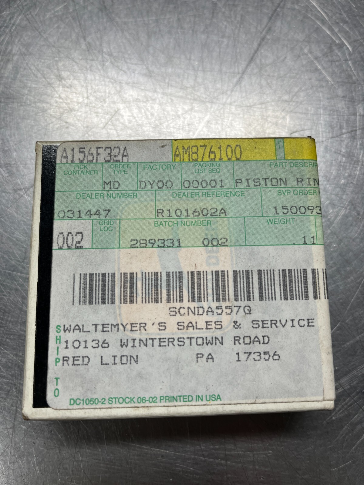 AM876100 GENUINE OEM John Deere Piston RING