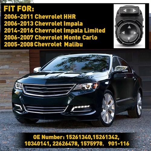 901-116 15261340 Front Left Drive Side Power Mirror Control Switch Compatible
