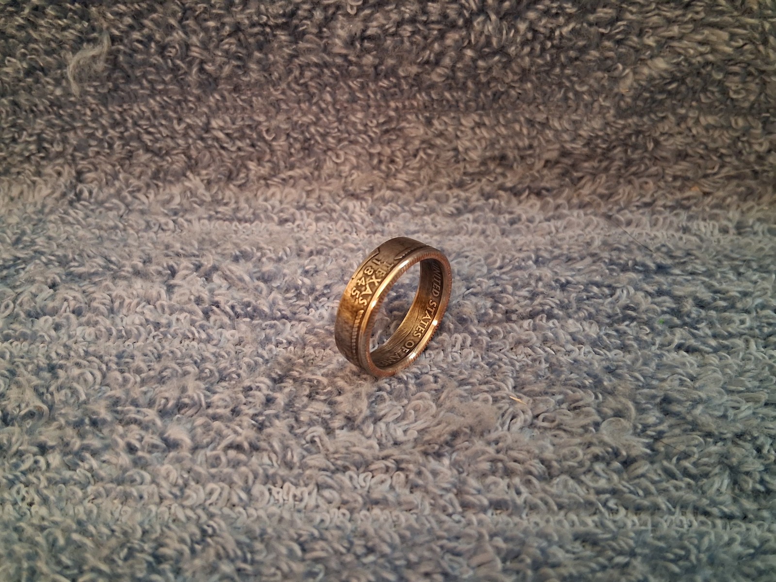 TEXAS  State  Washington Quarters coin ring  8 -1/2  2004  clad