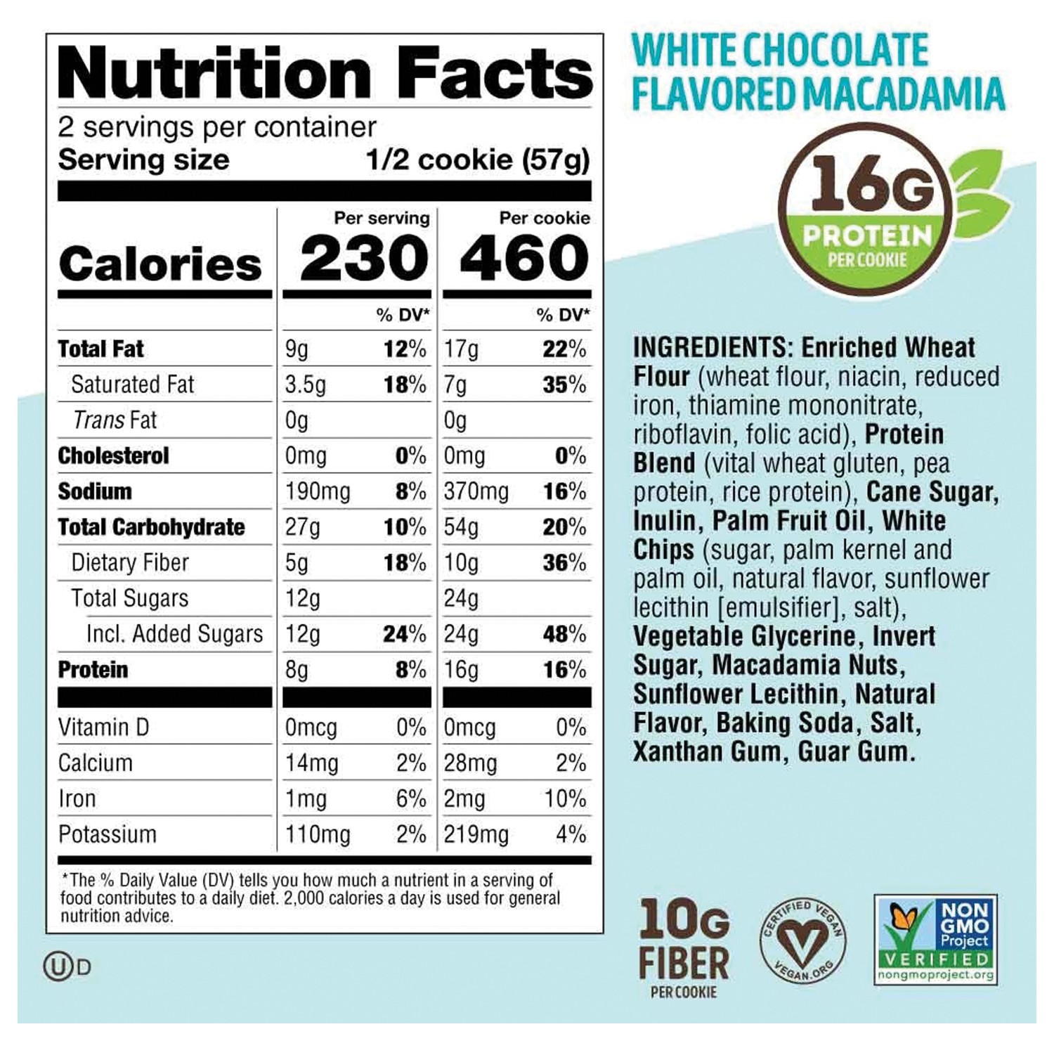Lenny & Larry Complete Cookie: White Chocolate Macadamia Pack of 12