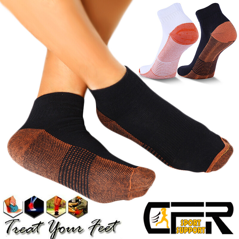 Copper Compression Support Socks 20-30mmHg Graduated Plantar Fasciitis Men Women