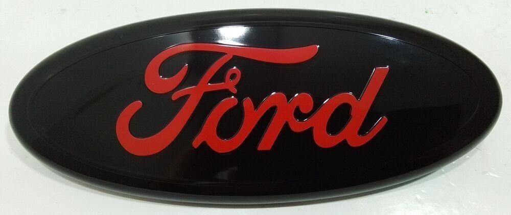 For 2005-2014 Ford F150 FRONT GRILLE/ TAILGATE 9 Inch Oval Emblem BLACK & RED1*