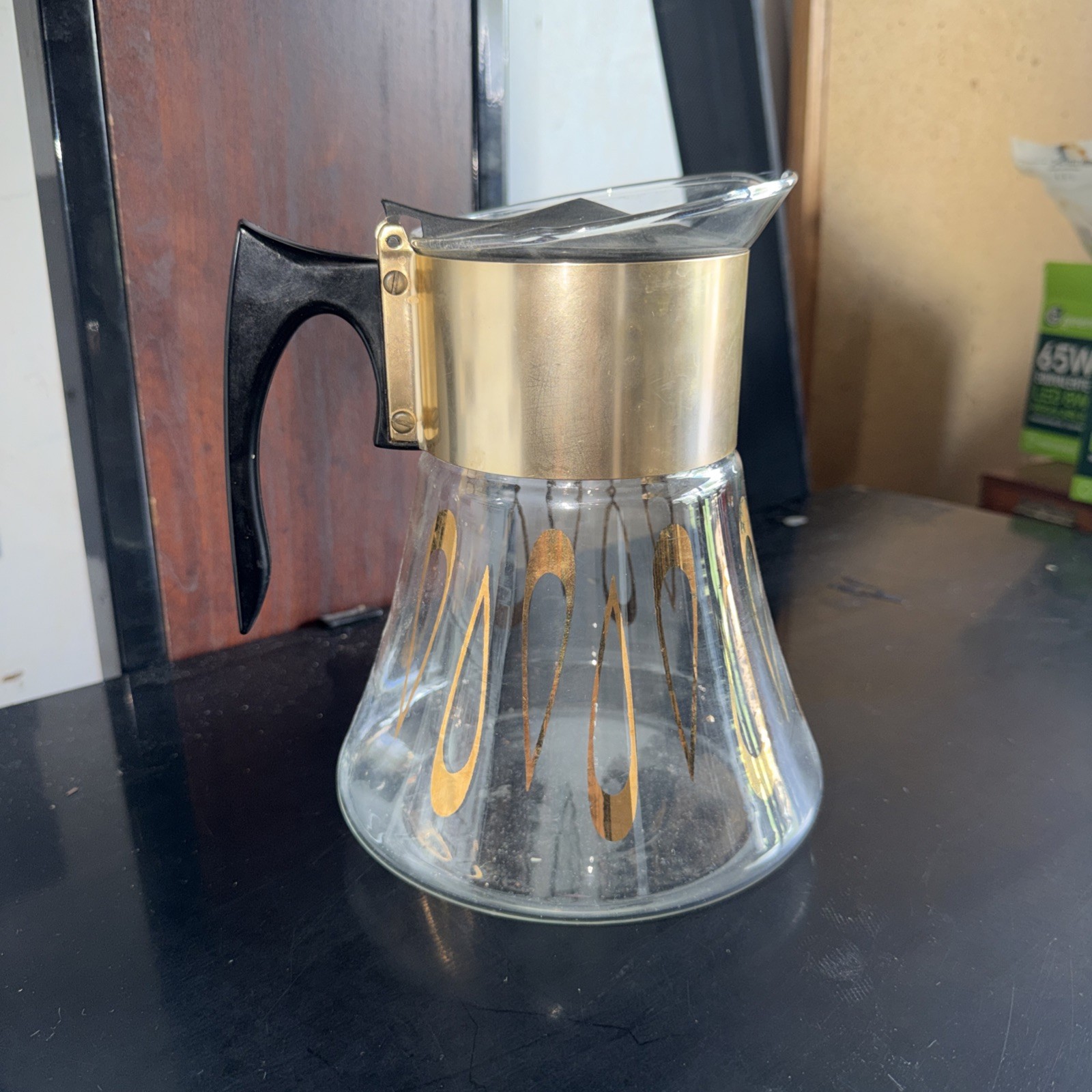Vtg David Douglas MCM Flameproof Glass Coffee Pot Carafe 8 Cup Atomic Percolator