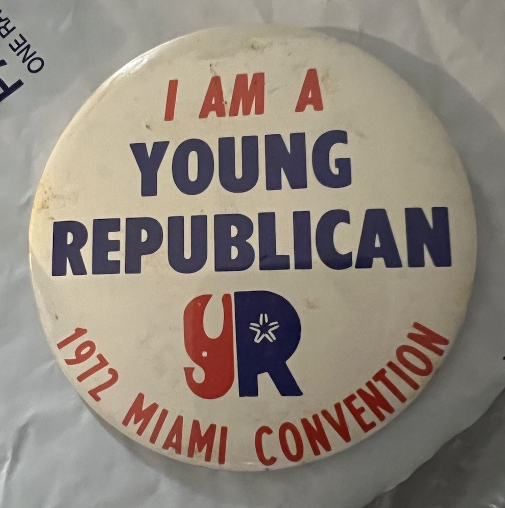 1972 Miami Convention 3" Pinback Button Political Vintage