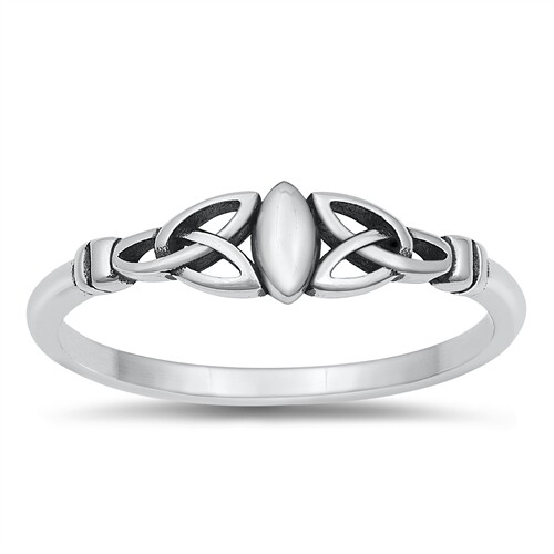 .925 Sterling Silver Celtic Triquetra Pagan Symbol Band Ring Size 4 5 6 7 8 9 10