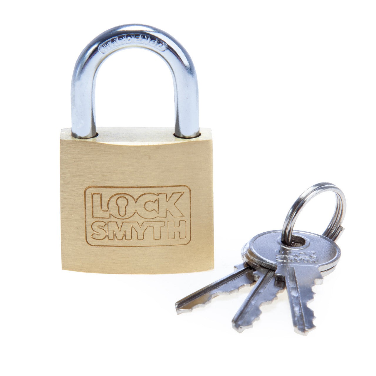 Locksmyth Brass Padlock 30mm Hardened Steel Shackle 3 Keys L2200010
