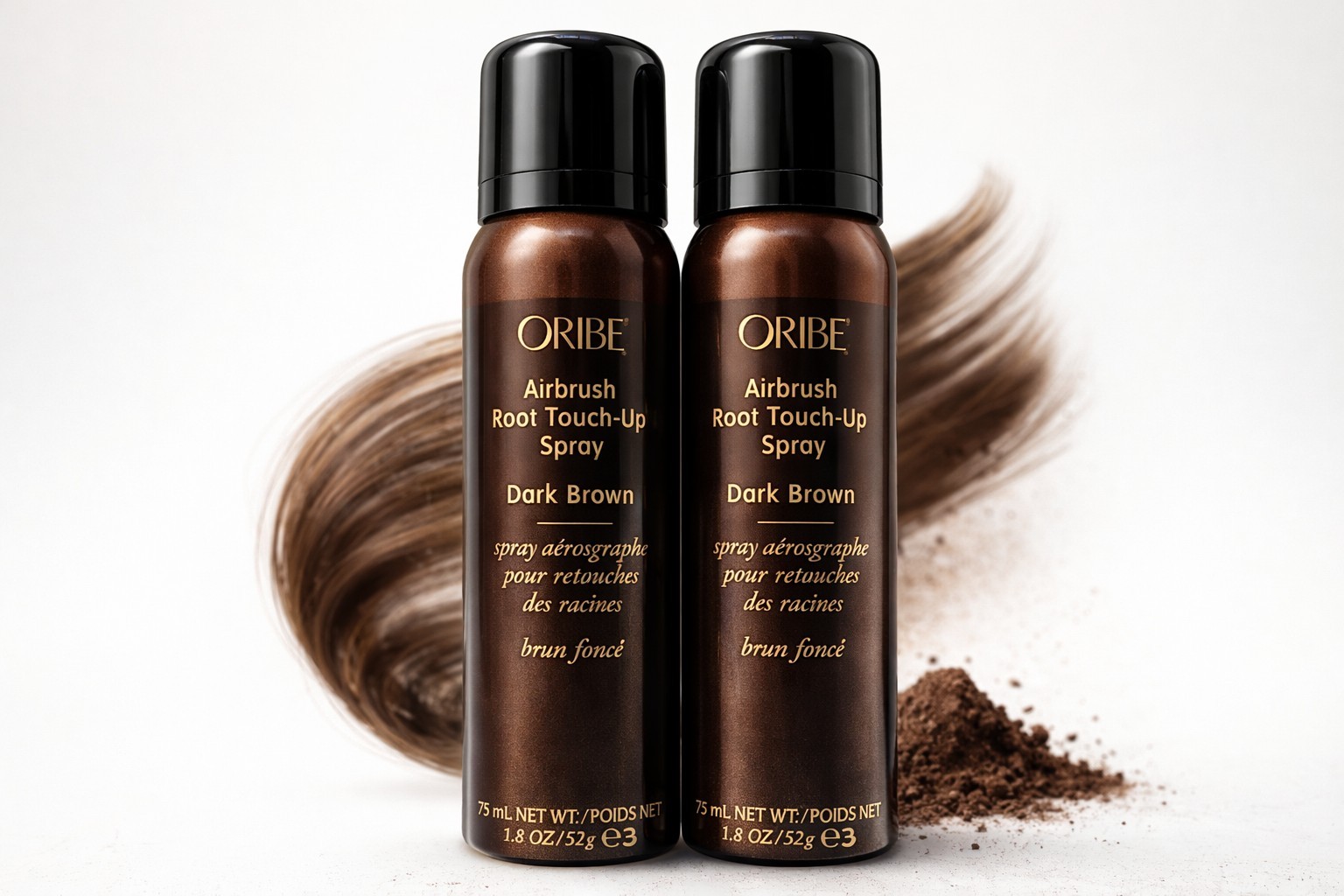 Oribe Airbrush Root Touch Up Spray Dark Brown 1.8oz 2 Pack Gray Coverage