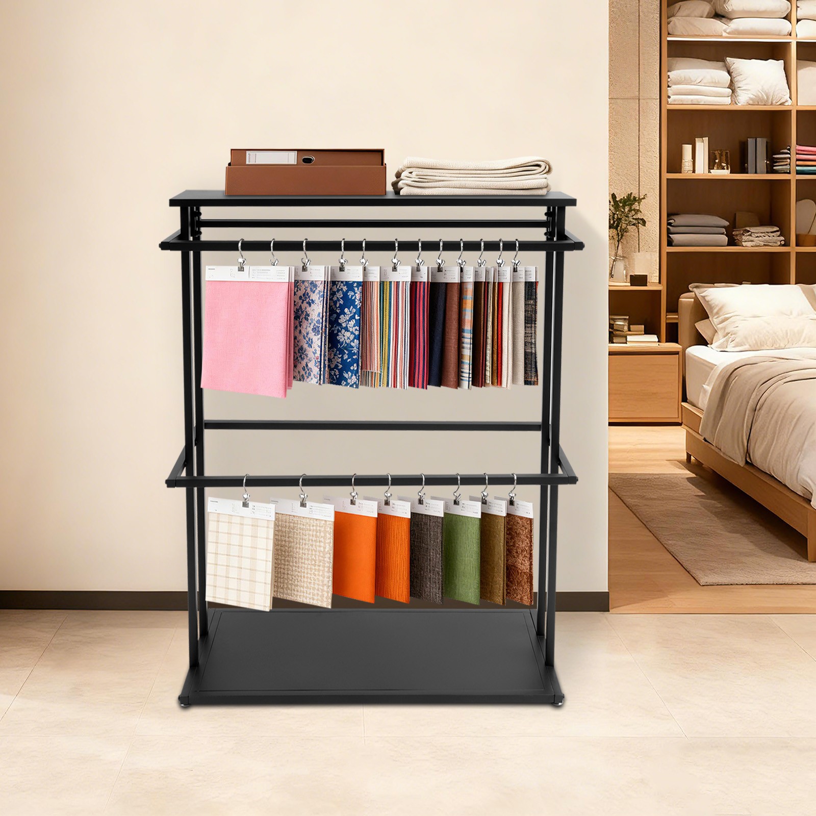 Clothing Store Fabric Sample Display Rack Scarf Display Stand 50kgEach Pole Load