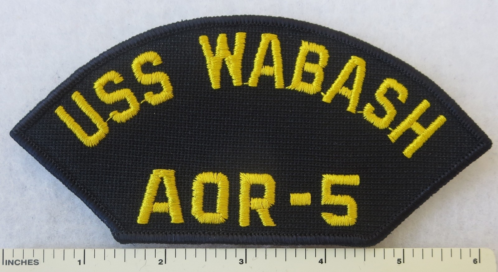 USS WABASH AOR-5 - US NAVY OILER SHIP CAP PATCH HAT INSIGNIA 1971-1994