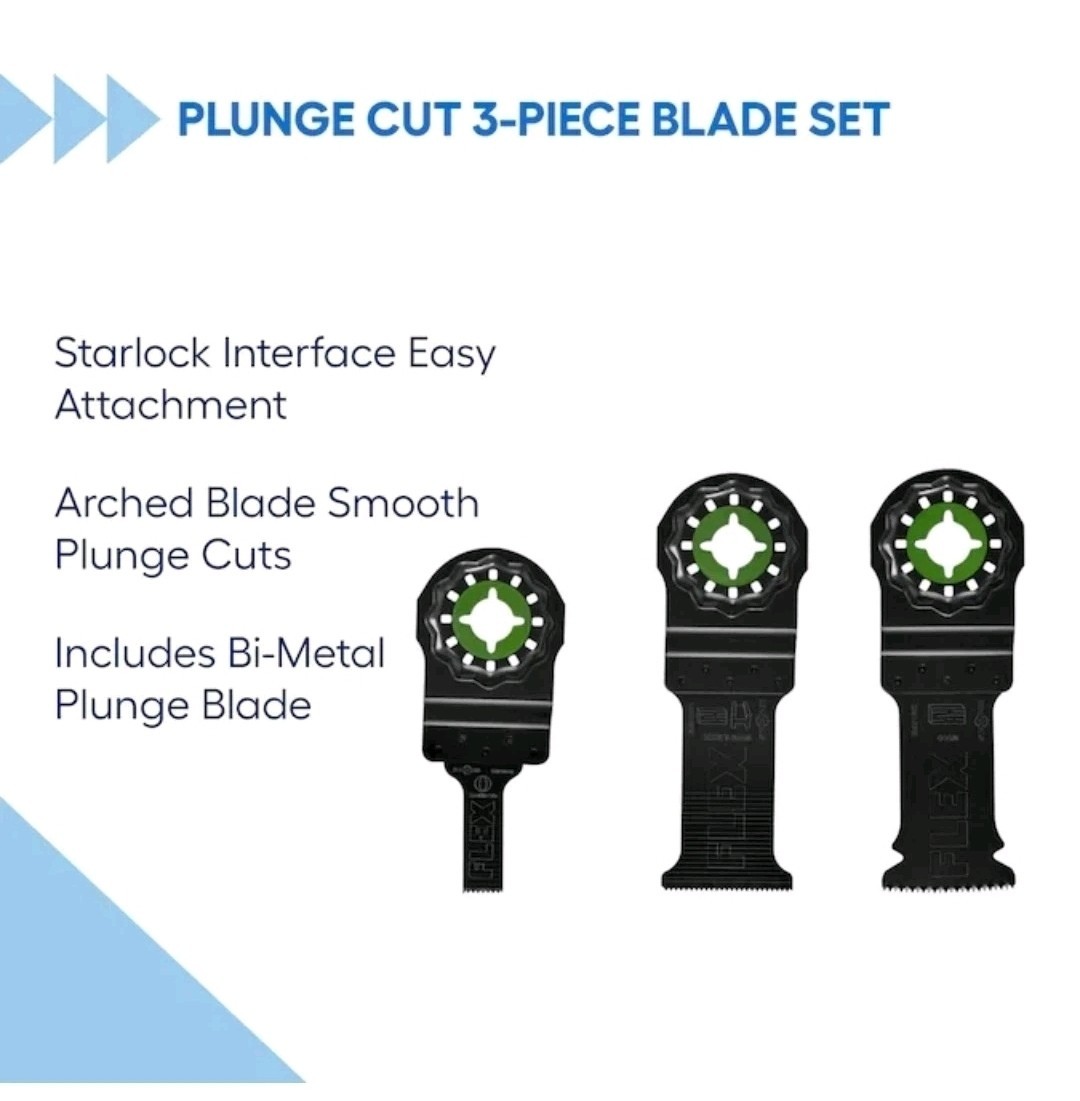 Flex FAM40101-3 Starlock Plunge Cut Oscillating Multi-Tool Blade Set 3pc