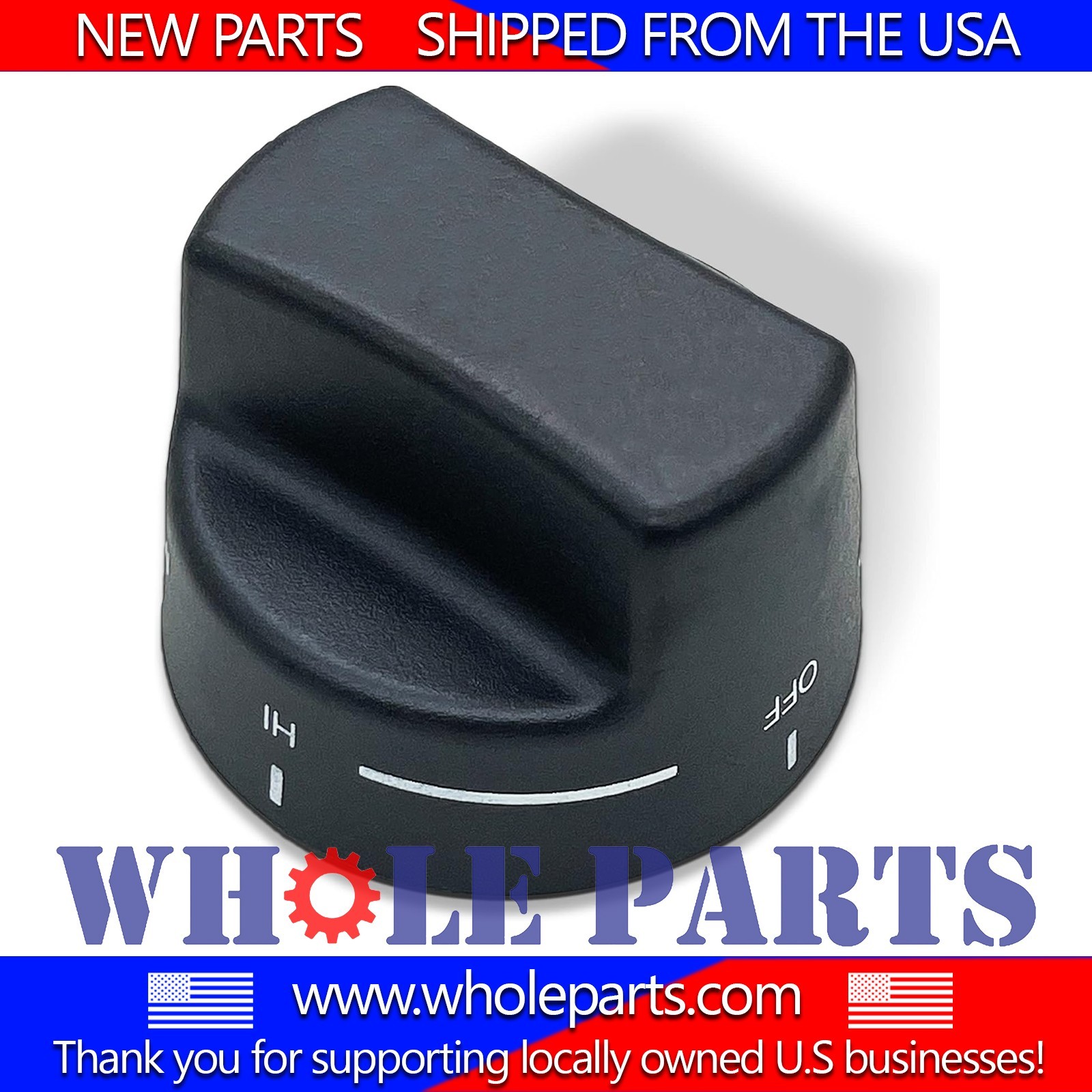 New PA010039 Grill Burner Knob (Black) for Viking
