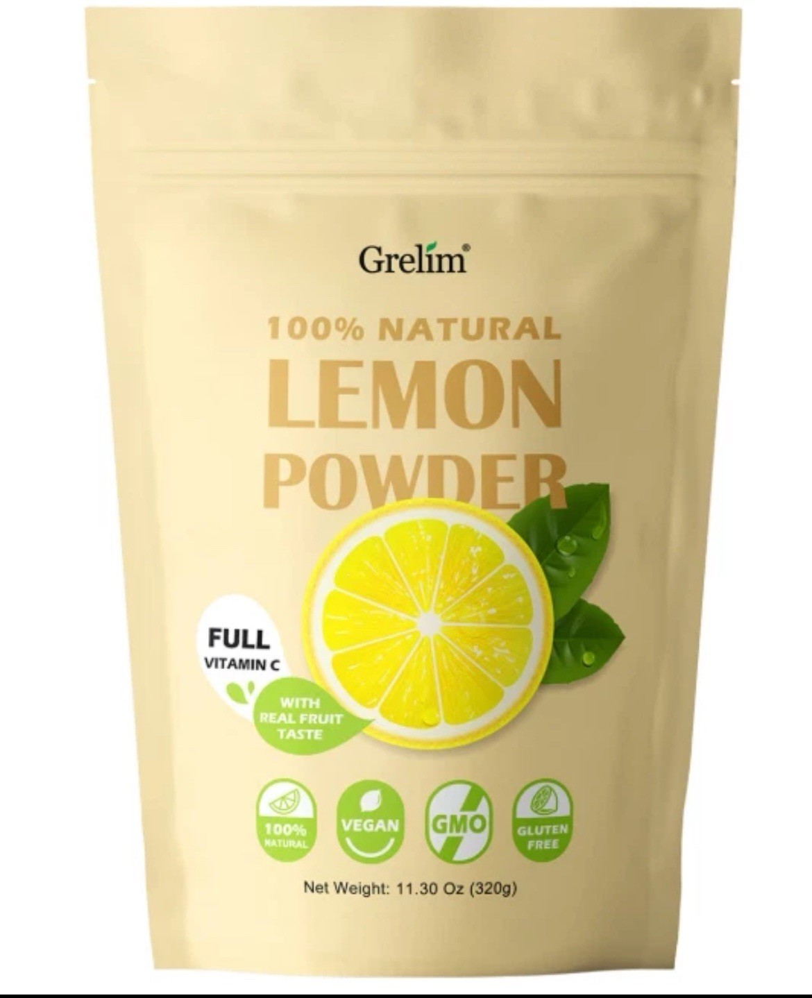 Grelim Lemon Powder 11.30 Oz, 100% Freeze Dried Powder Filler Free  EXP: 12/2027